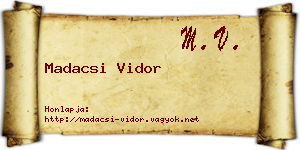 Madacsi Vidor névjegykártya